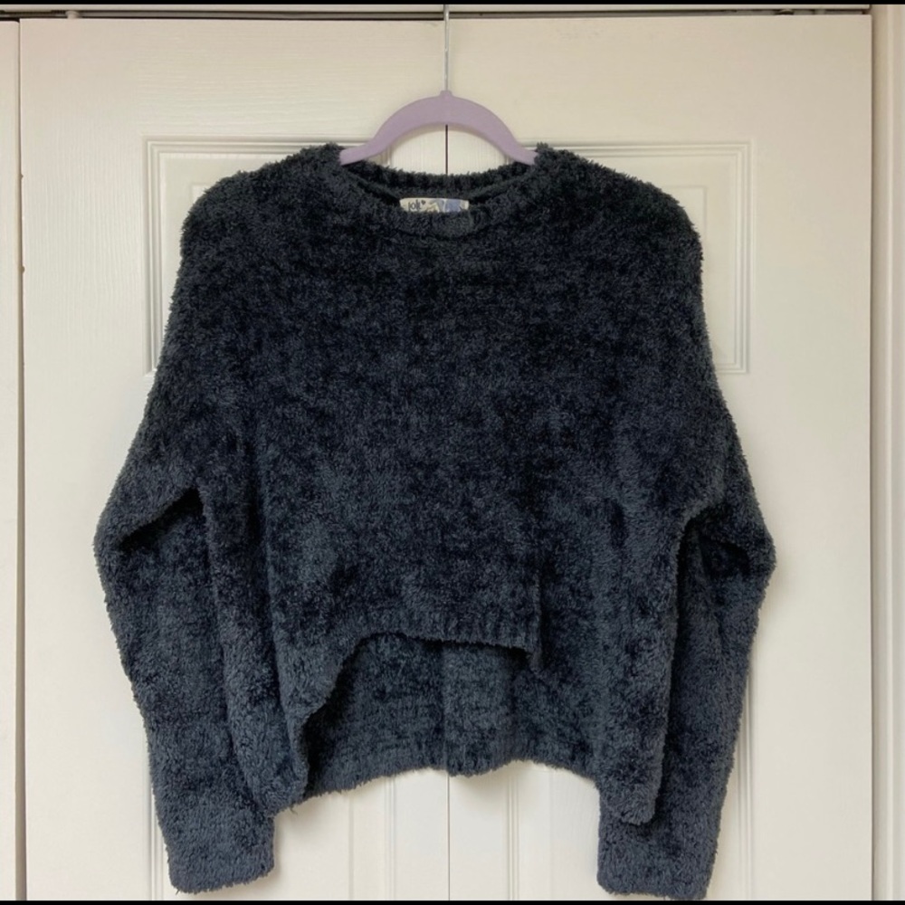 Jolt Forest Green Fuzzy Sweater